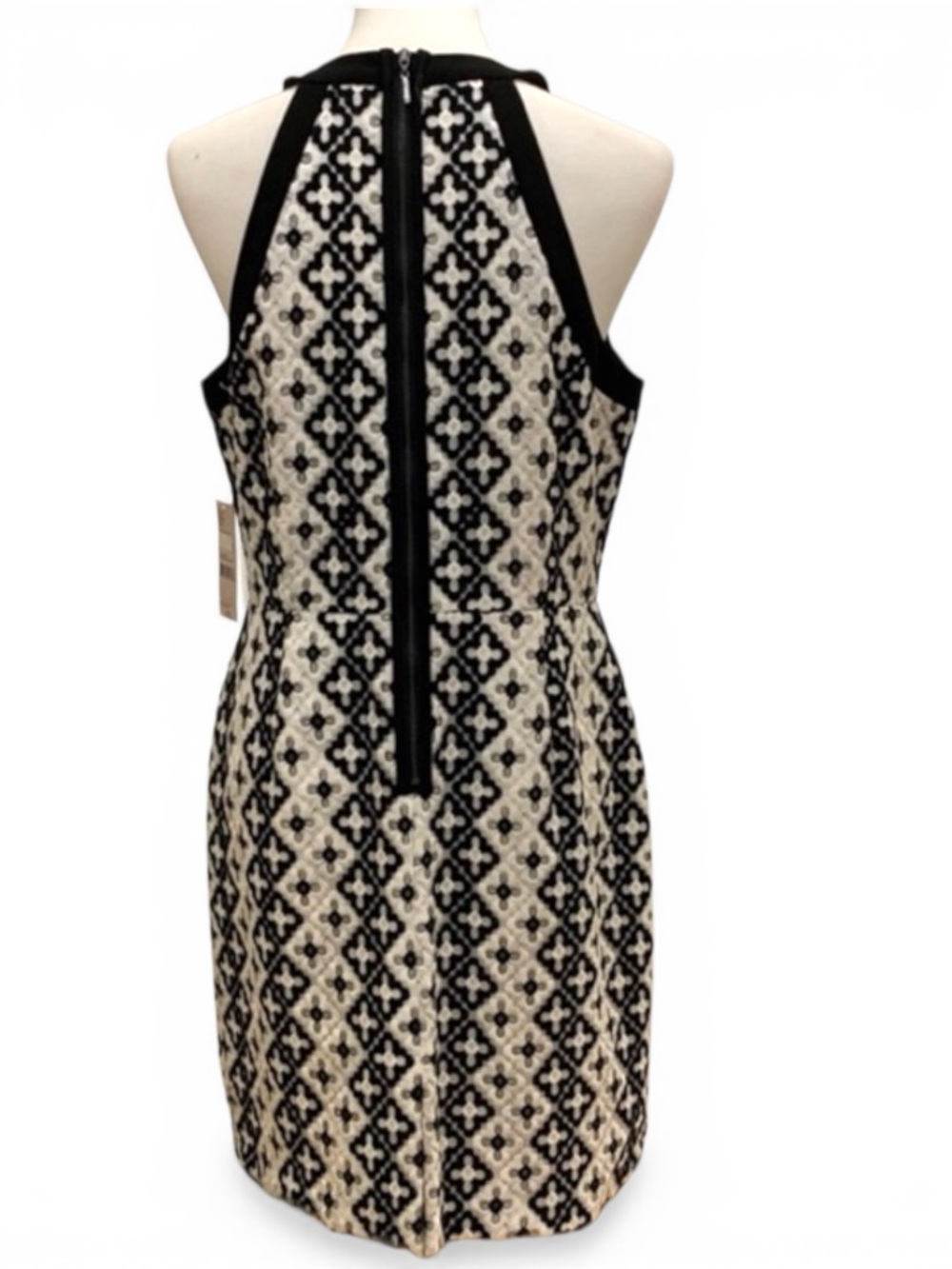 Katherine Kelly Sasha Dress NWT Black White Floral Sheath Cocktail Dress 10 - Picture 2 of 14